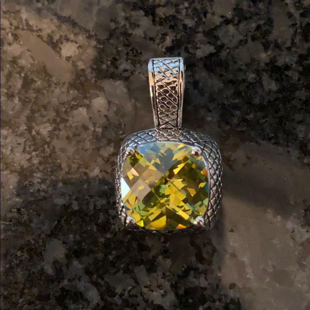 Citrine colored enhancer/slide for necklace